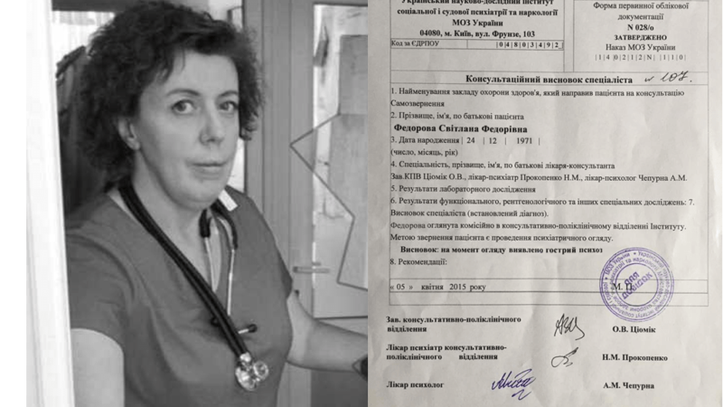 Светлана Фёдорова страдает рекуррентной шизофренией — новые факты про одиозную екс-главврача (документ)