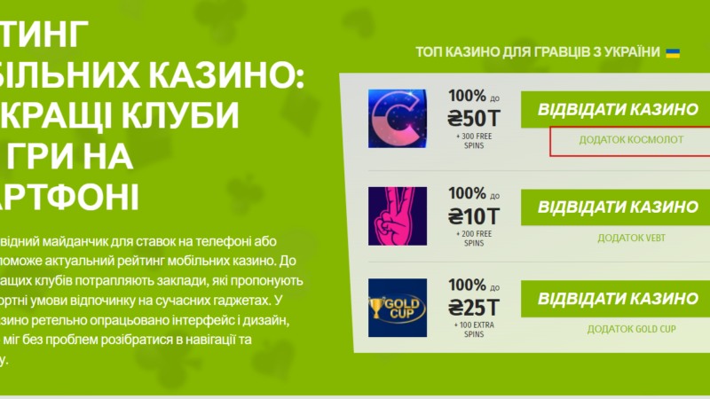 Мобильные казино Украины — особенности, преимущества
