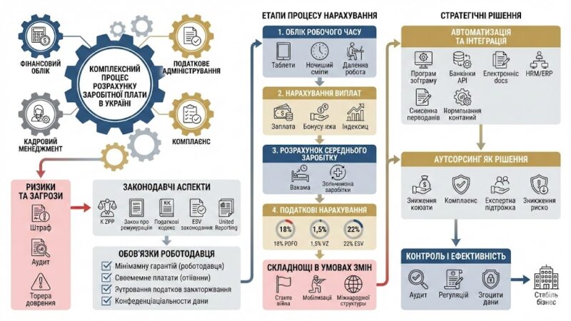 Розрахунок заробітної плати в Україні: операційна точність, податкова відповідність та управління ризиками