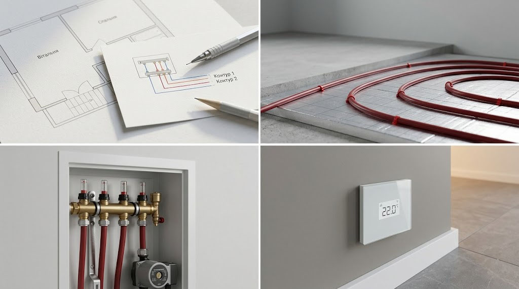 Проектування теплої підлоги: від розрахунку до запуску системи