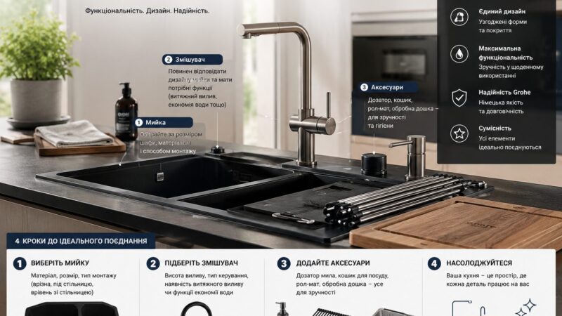 Як правильно поєднати мийку Grohe, змішувач і аксесуари в одну систему