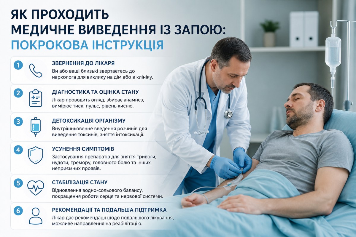 Як проходить медичне виведення із запою: покрокова інструкція