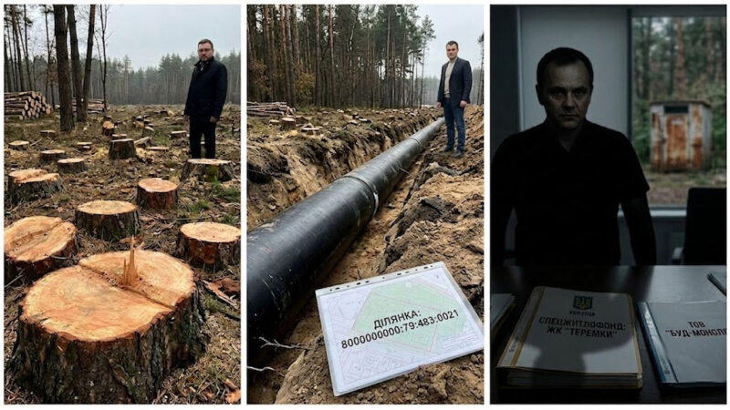 Денис Комарницький, Семен Кривонос, Володимир Шарій та «Спецжитлофонд»: як під носом у НАБУ знищують 9 гектарів лісопарку на Теремках