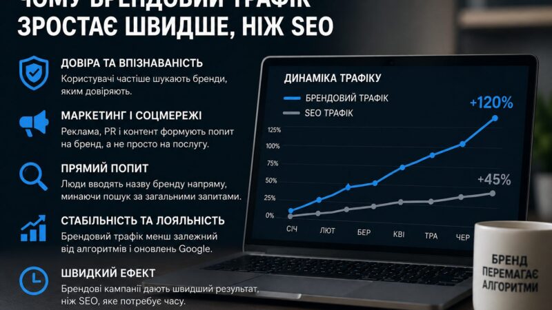 Чому брендовий трафік зростає швидше, ніж SEO