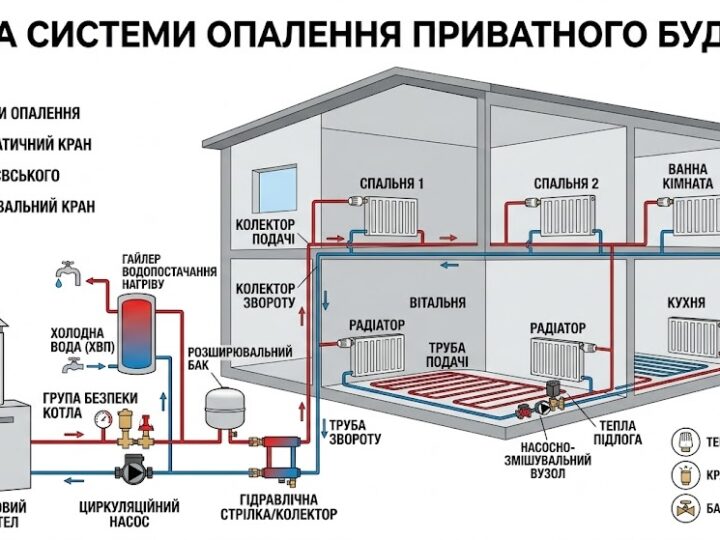 Схема опалення приватного будинку: підбір під об’єкт, а не «на око»