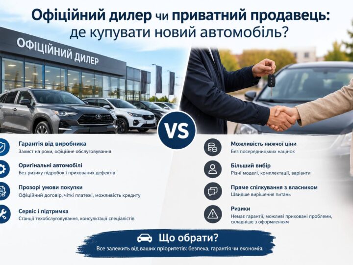 Офіційний дилер чи приватний продавець: де купувати новий автомобіль
